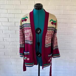 Vintage 60s southwest pattern cardigan sweater